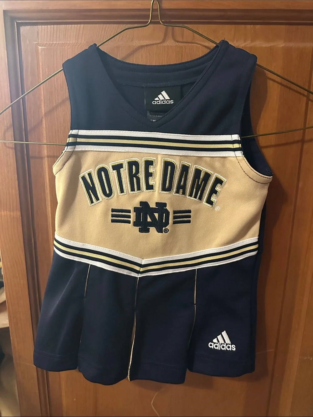 adidas Notre Dame Navy and Gold Cheer Dress 12m